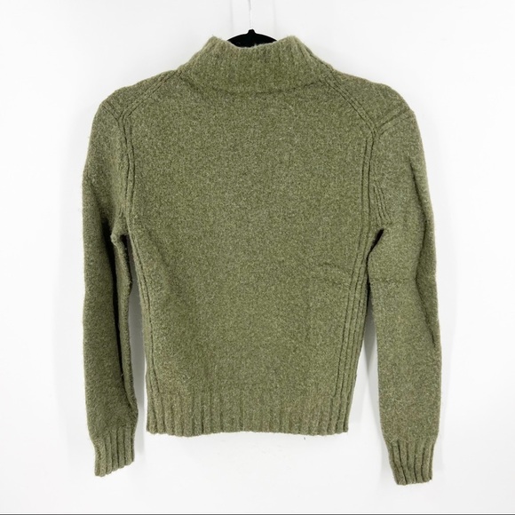 ✅ J. CREW POINT SUR MERINO WOOL MOCK NECK GREEN SWEATER X-SMALL - Picture 2 of 5